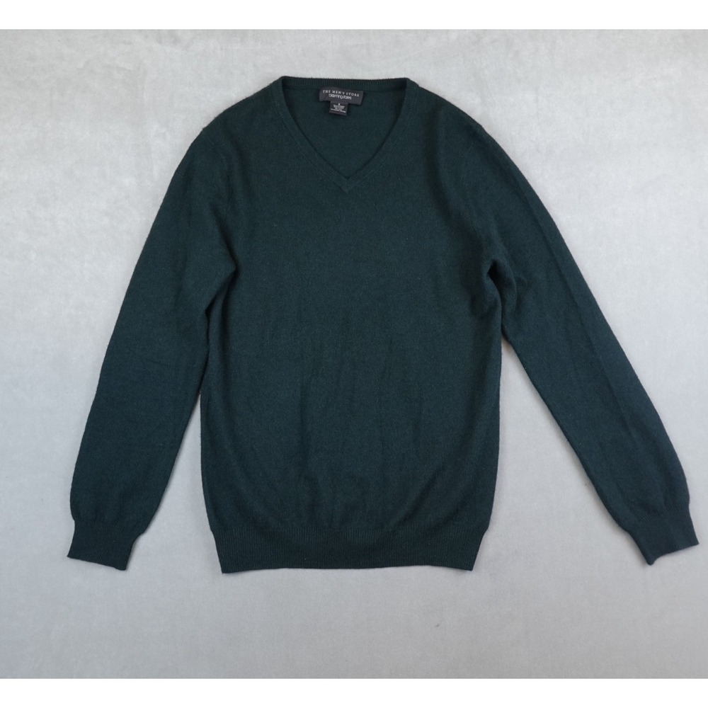 Bloomingdales Cashmere Sweater Mens Size Small  V Neck Green Long Sleeves